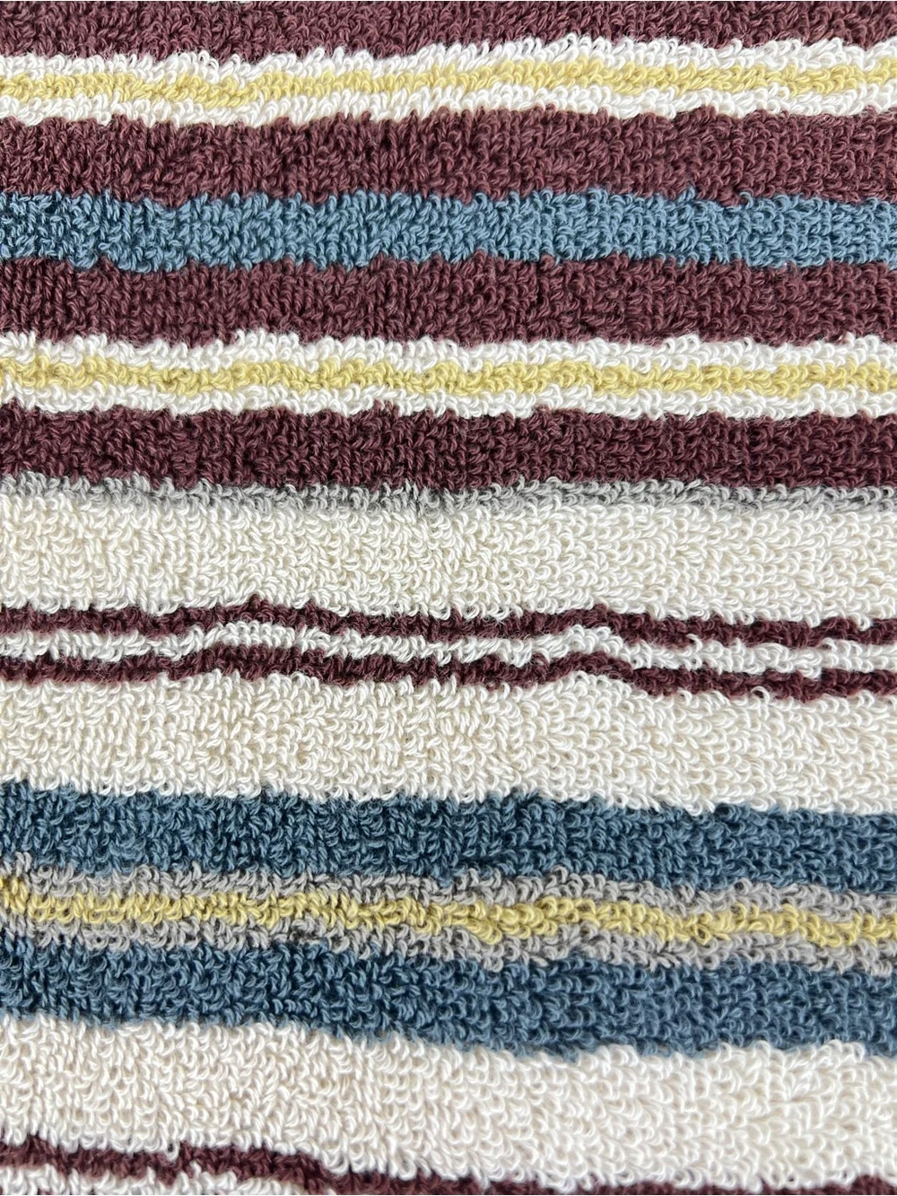 Mi Casa Es Tu Casa Bathroom Towel Set Brown Teal Tan Stripe 100% Cotton 6 Pc NEW